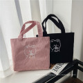 Custom Corduroy Women Tote Bags Casual tote bag corduroy cloth shopping bag